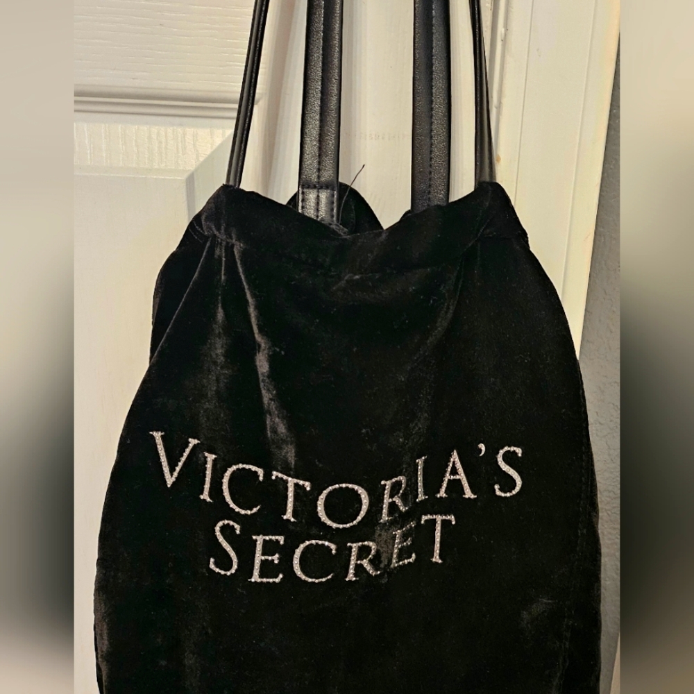 Victoria's Secret Black Velvet Tote